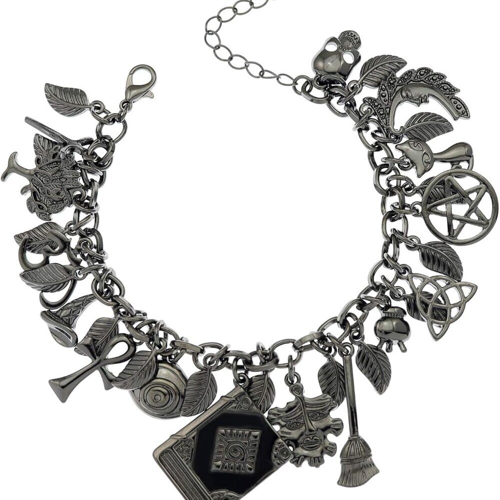Mythology Fairytale Lucky Charms Cuff Bangle Bracelet Cross Leaf Moon Face Celti